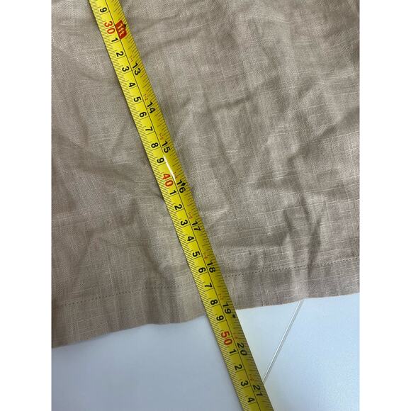 NEW Kittenish Beige Linen Blend Spring Long Sleeve Crop Shirt Size Medium - Picture 8 of 8